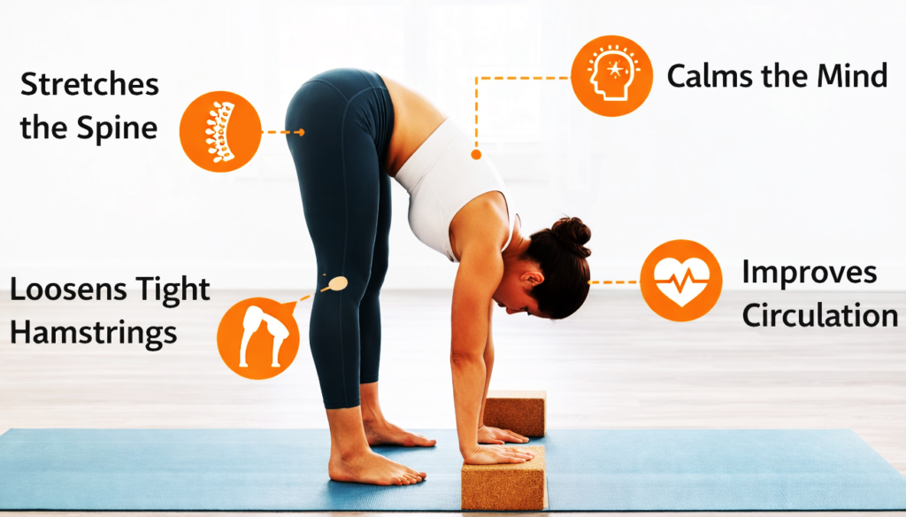 benefits of standing forward bend uttanasana yoga pose