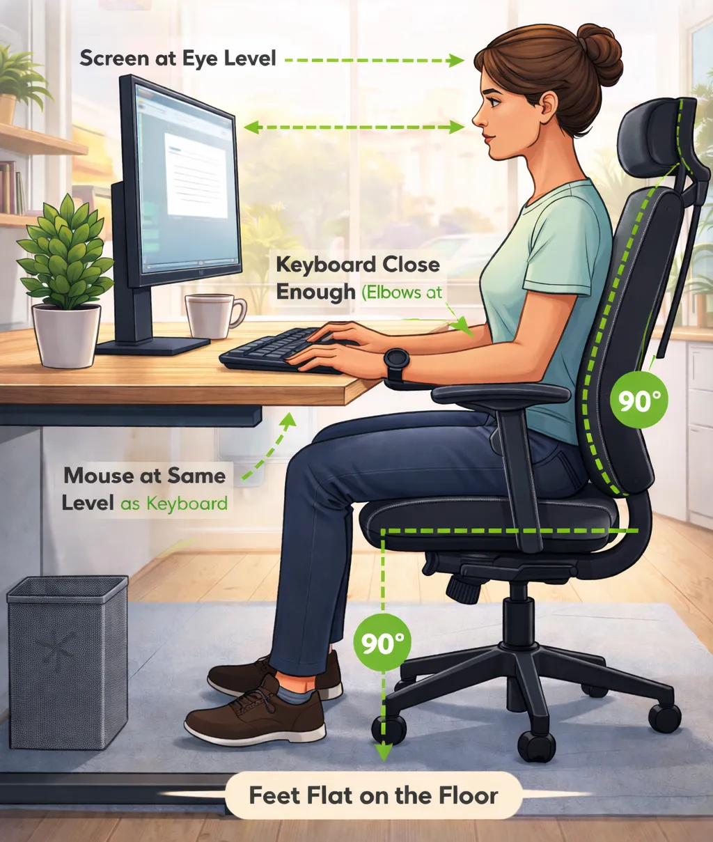 Simple desk exercises to reduce stiffness and improve posture at work