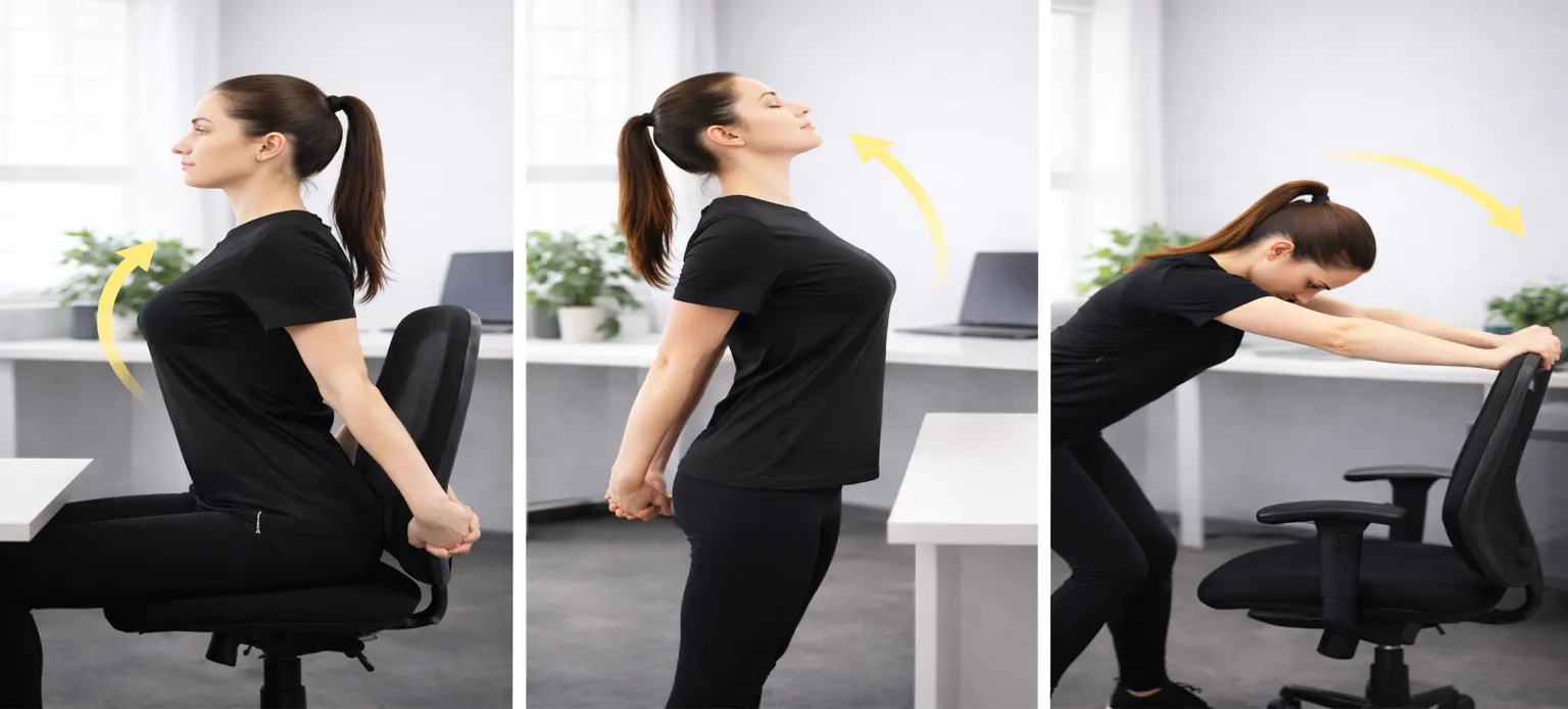 desk exercises for office workers chest opener stretch to improve posture