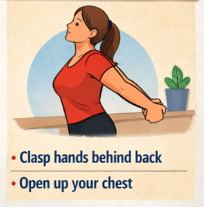 desk chest opener exercise for posture improvement