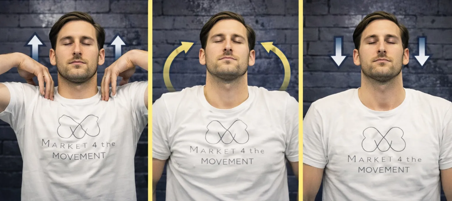 desk exercises for office workers shoulder roll exercise to relieve tension