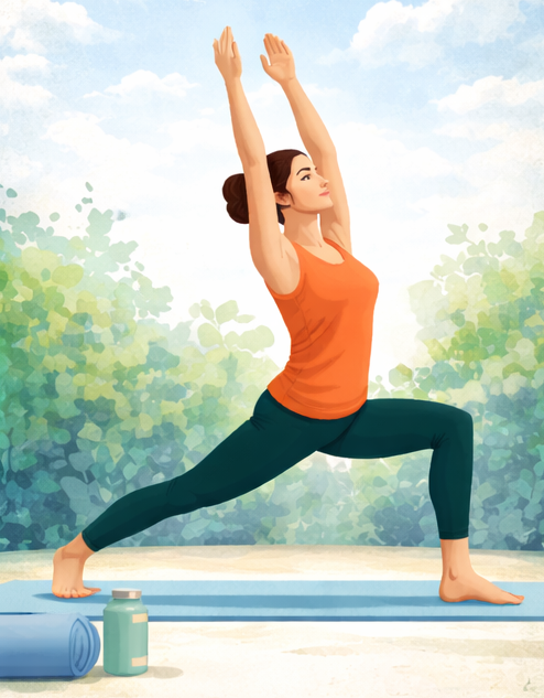 warrior 1 yoga pose beginners
