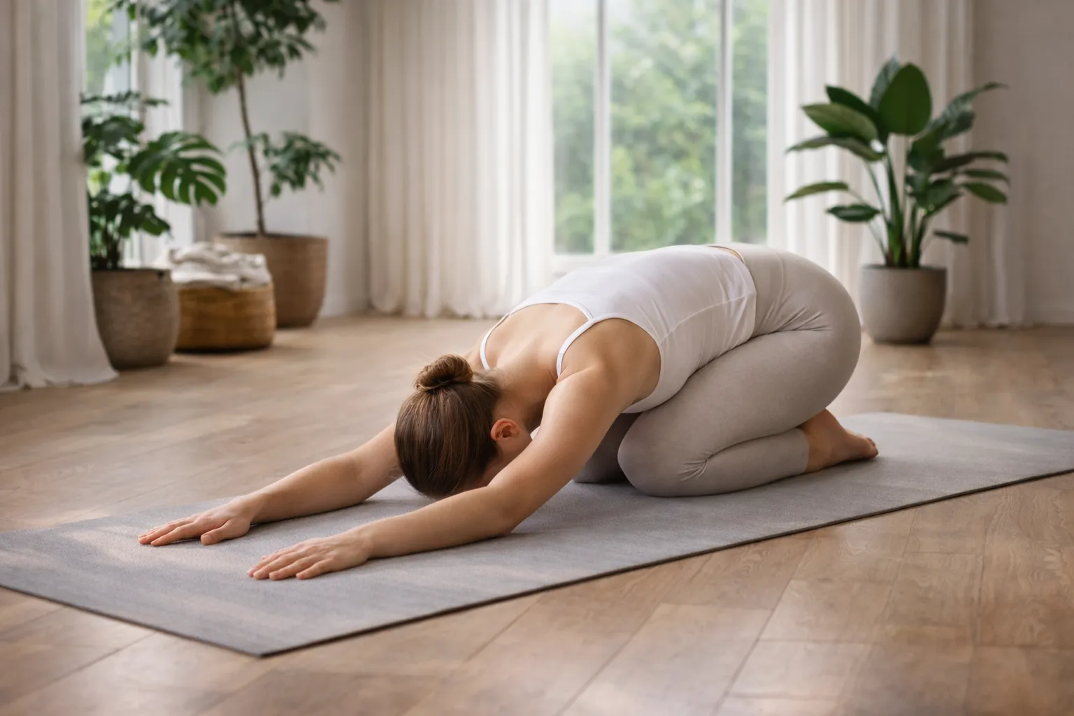 Child’s Pose (Balasana) yoga for beginners for deep relaxation