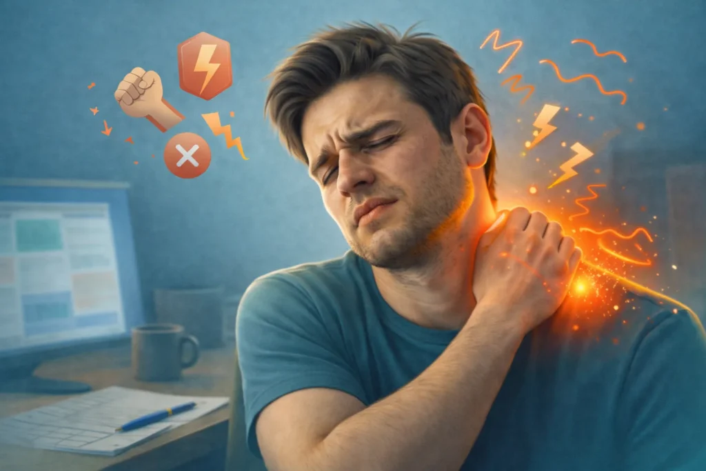 Child’s Pose for neck and shoulder tension relief