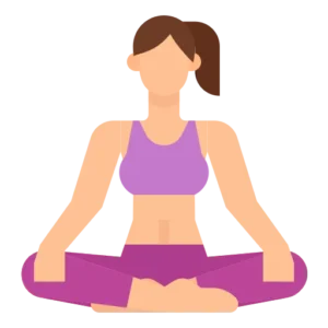 Props for Child’s Pose including yoga cushion