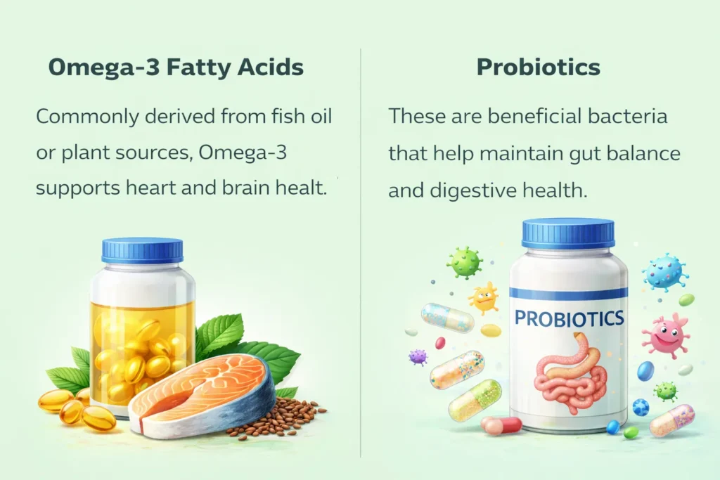 omega 3 and probiotic specialty supplements