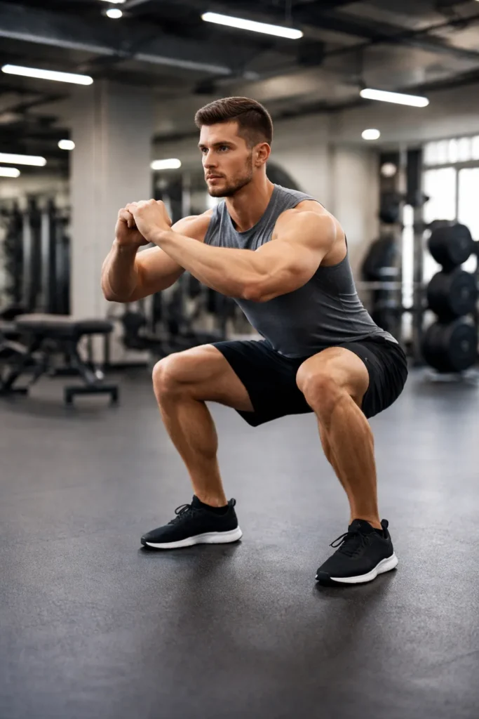 Bodyweight squats exercise