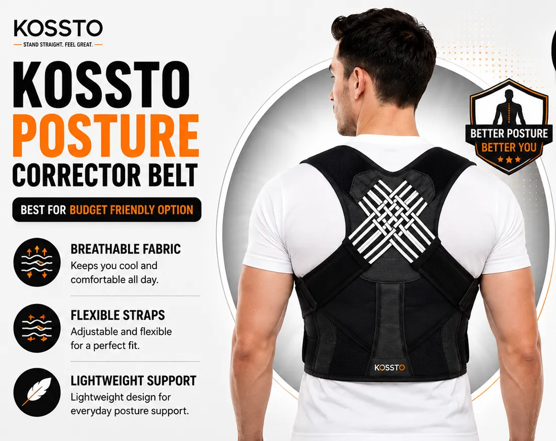 posture corrector belt for back support and posture improvement