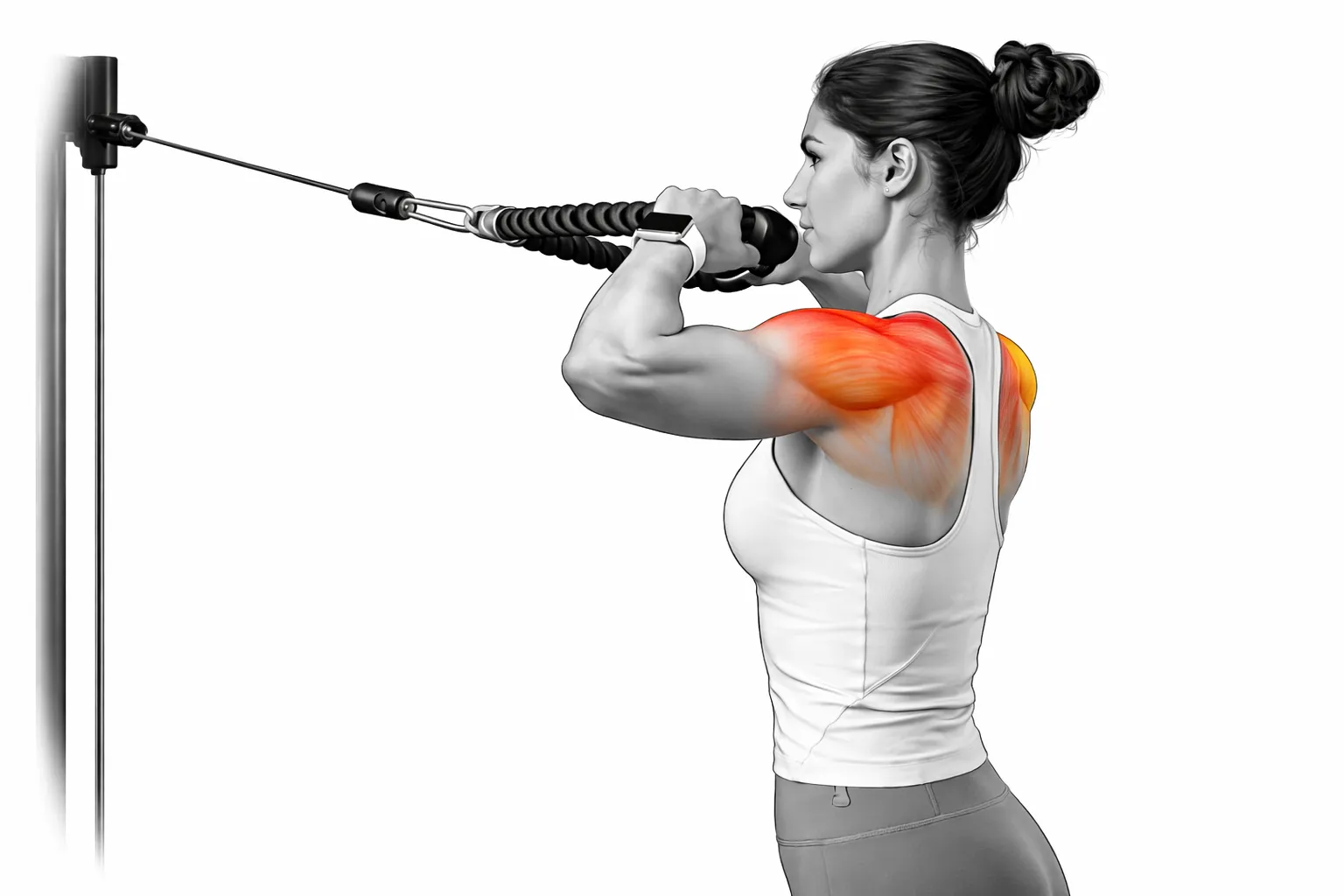 रोप फेस पुल (Rope Face Pull) केबल मशीन से कंधों की पीछे की मांसपेशियों के लिए एक्सरसाइज