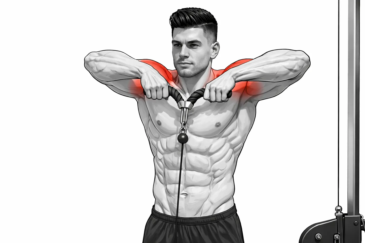 रोप अपराइट रो (Rope Upright Row) केबल मशीन से कंधों और ट्रेप्स मांसपेशियों के लिए एक्सरसाइज