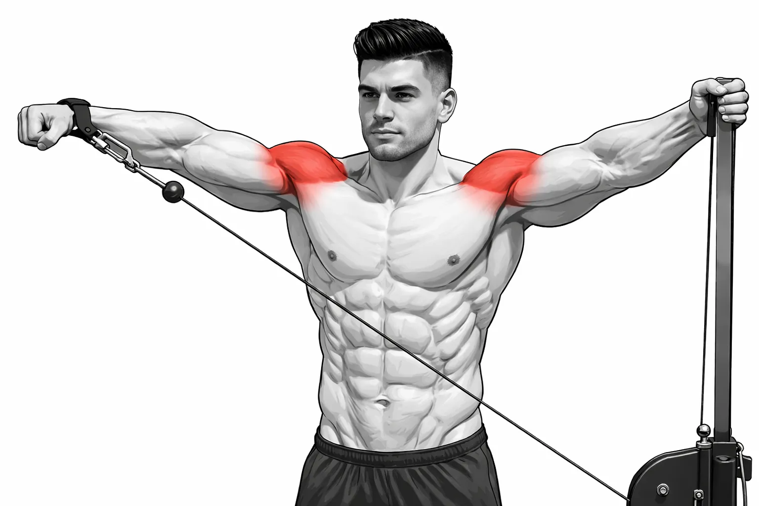 rope lateral raise side delt exercise