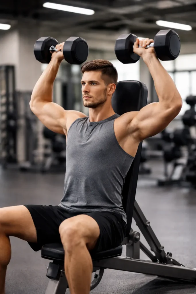 Dumbbell shoulder press exercise