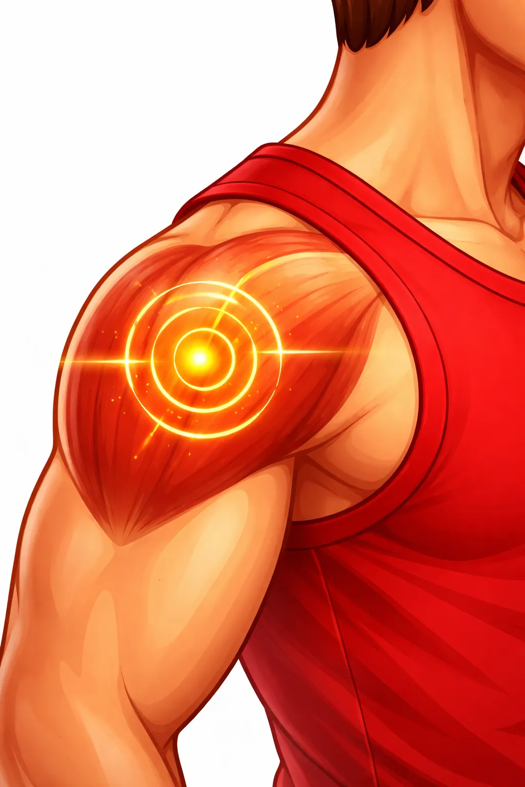 केबल रोप एक्सरसाइज़ में बेहतर मसल सक्रियता और नियंत्रण दिखाता हुआ शोल्डर मसल