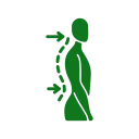 Posture correction illustration showing proper spine alignment