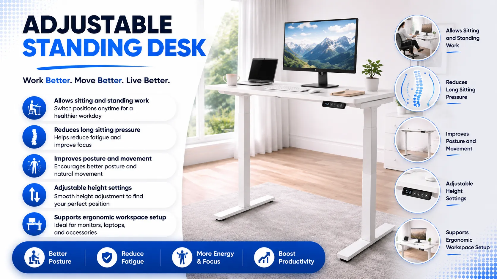 Adjustable Standing Desk for Home Office