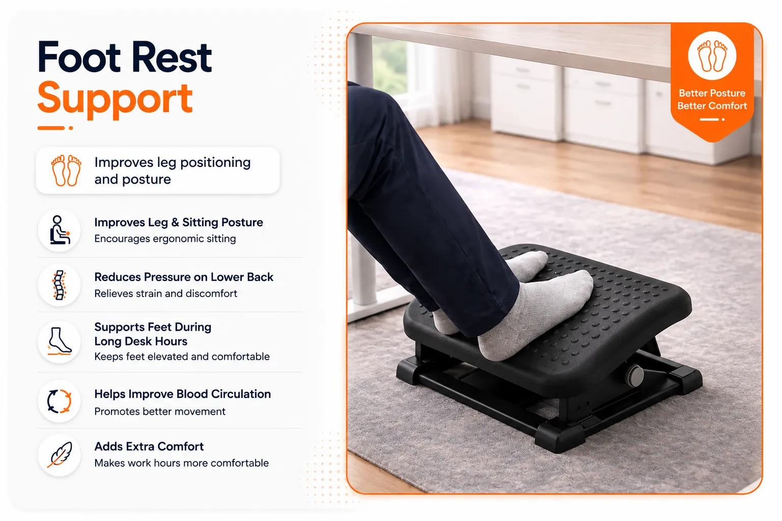 Standing desk converter with adjustable sit-stand workstation for better posture and reduced back pain