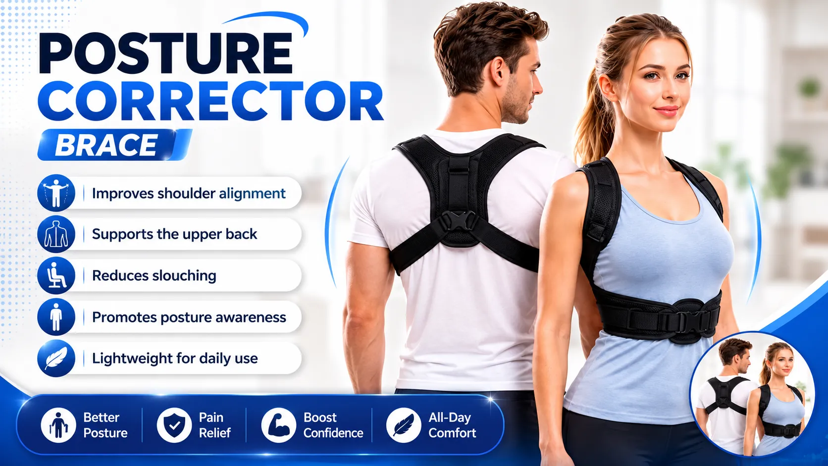 Posture Corrector Brace for Back Support