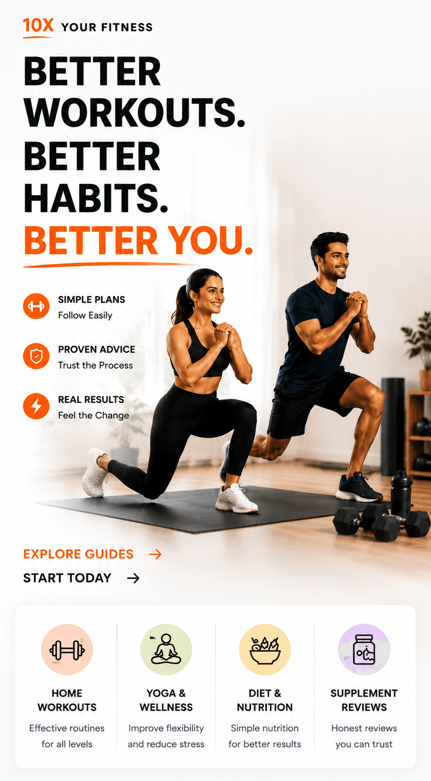 Start your fitness journey, man doing push-up workout