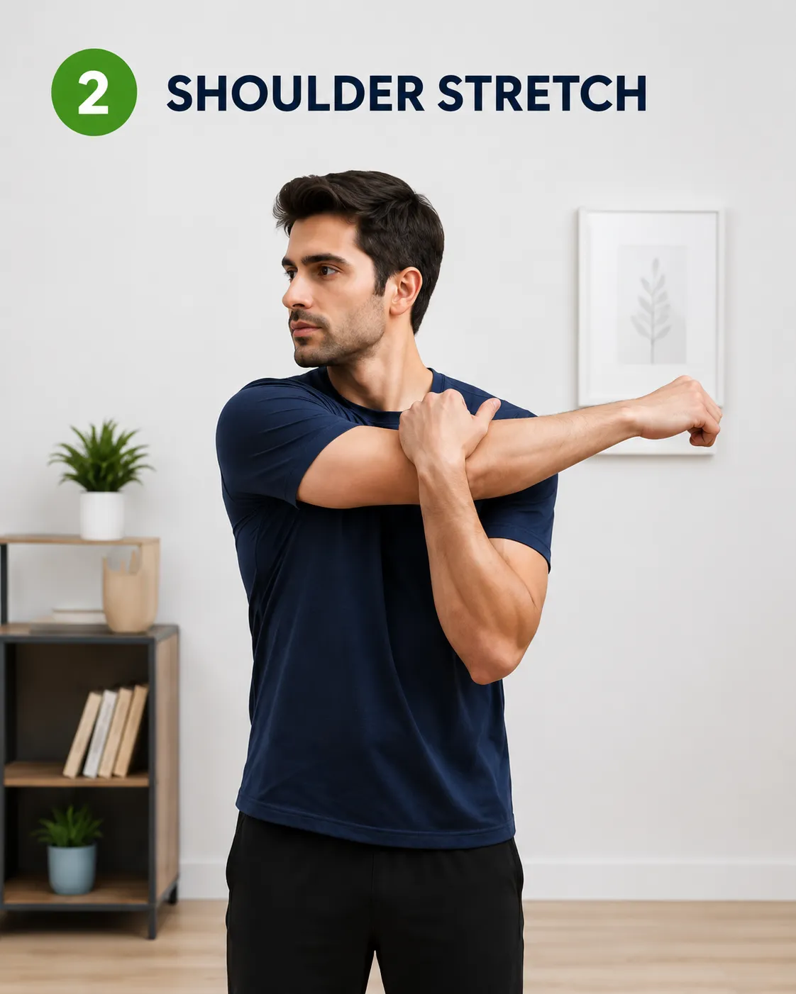 Shoulder stretch exercise to improve posture and relieve shoulder tension